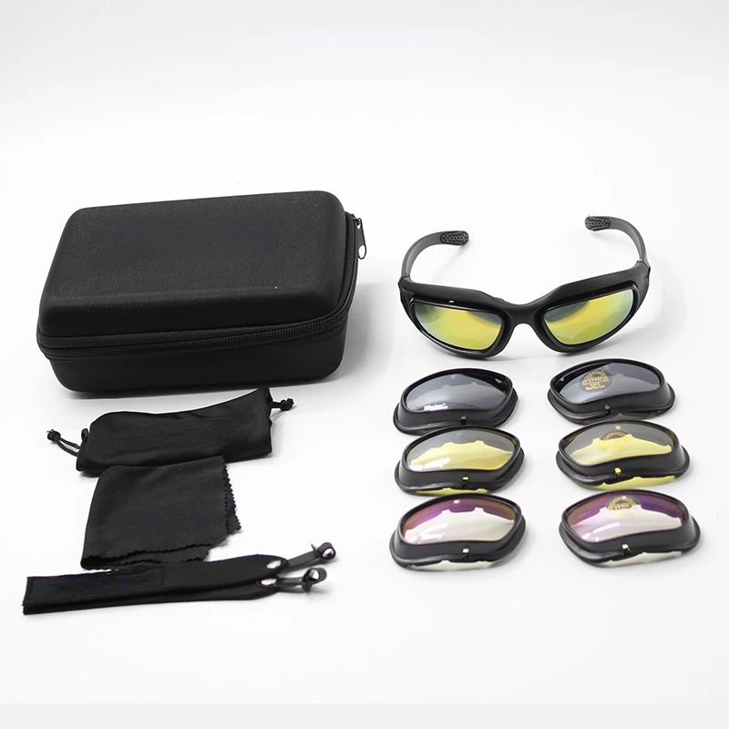 

2022 Polarized C5 Tactical Glasses Military Men Hunting Shooting Airsoft Army Goggles 4 Lens Outdoor Sport Hiking Glasses Men