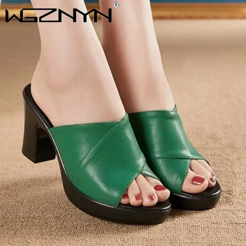 

2023 Slippers Women's Summer Women's Peep Toe Sandals New Fashion All-match Wedge Heels Non-slip Thick Heel Womens Pumps Sandals