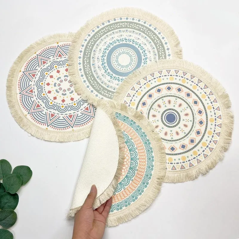 

Persian Style Mousepad Fabric Printed Coasters Placemats laptop PC Mouse Pad with Home Office Table Decor Craft