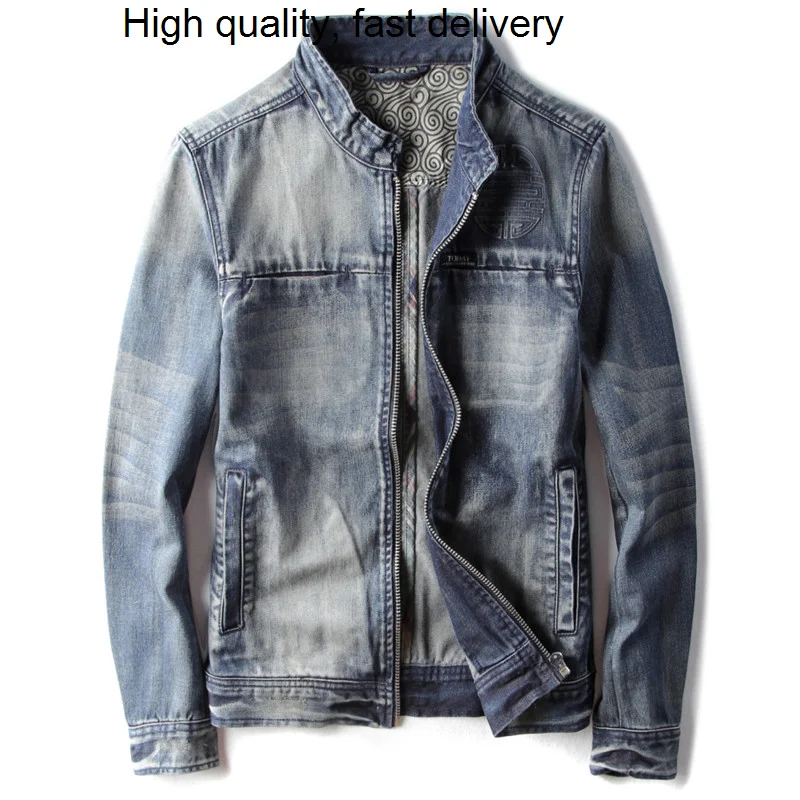 

Fashion Slim Casual Fits Men's Denim Jackets Plus Size M-3XL Bomber Jacket Man High Quality Cowboy Male Jean Jacket Coats C2094