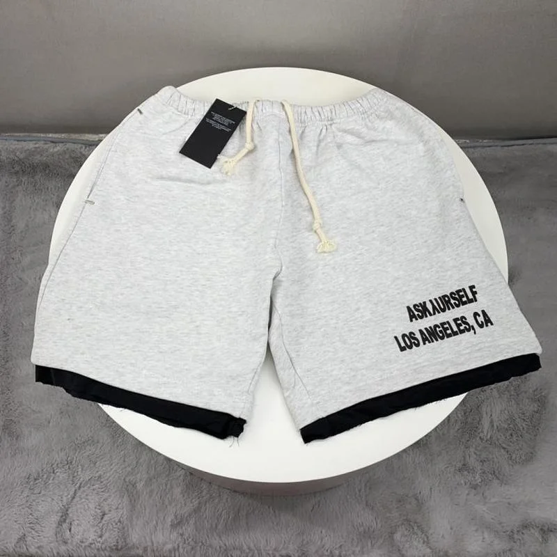 

22SS Classic Logo Printing 100% Cotton EU Size Askyurself Shorts Men Women High Street Summer Justin Bieber Apex Legends