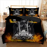 3d skull fire halle moto duvet cover 3d printed bedding set single double twin full queen king bed clothes for children adult