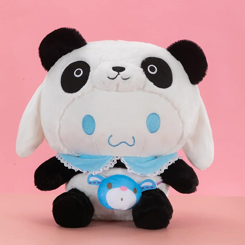 

35cm Kawaii Sanrio Anime My Melody Transform Into Panda Throw Pillow Plush Stuffed Cute Plush Toy Kuromi Cinnamoroll Plush Gifts