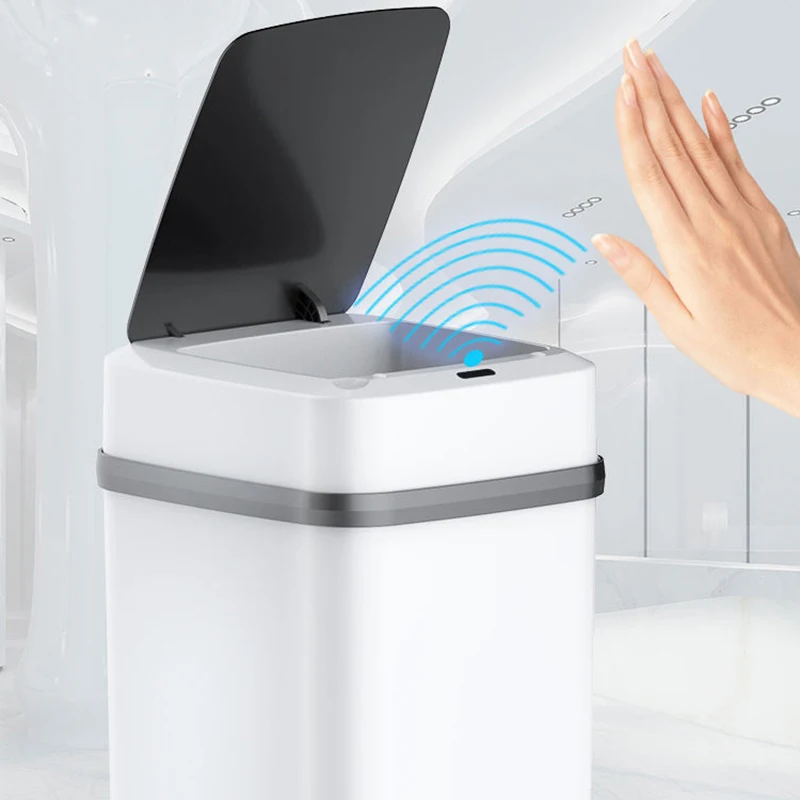 

1pc Automatic Smart Sensor Garbage Bin Touchless Trash Can Intelligent Induction Garbage Bin with Lid Waterproof for Household