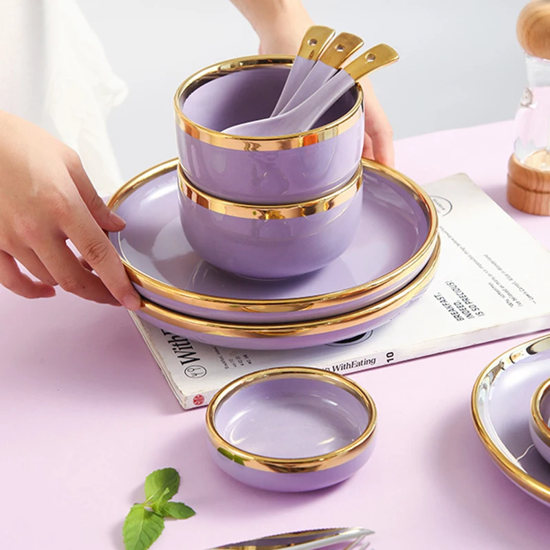 Dinnerware Set Porcelain Plates for Food Dinner Dishes Salad Soup Bowl Ceramic and Bowls Tableware Spoon |