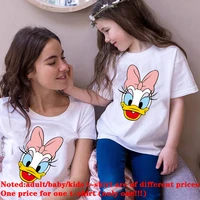 disney donald duck fashion short sleeve t shirt daddy son mother daughter matching cartoon clothes summer daisy family outfits