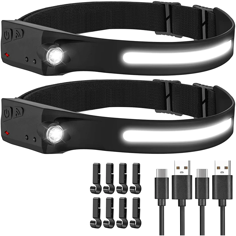 

2 шт., головные фонари с датчиком движения, 230 градусов