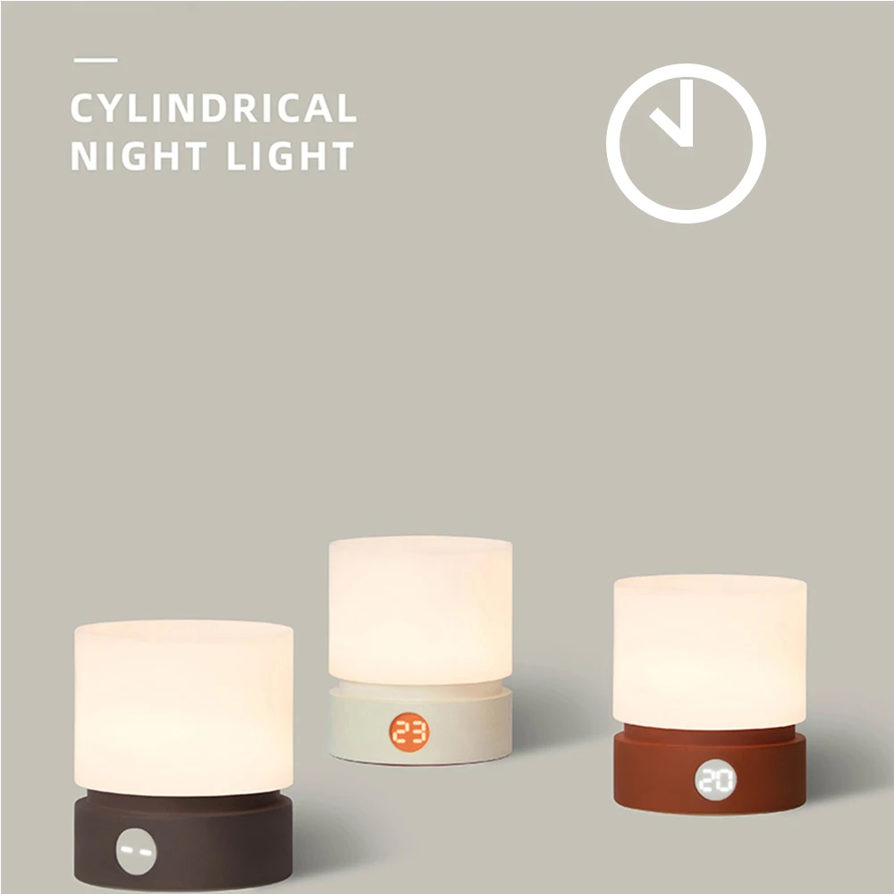 

Cylindrical Lamp LED Night Light Touching Control Bedside Lamp Dimmable Bedroom Night Lamps Rechargeable Living Room Home Decor