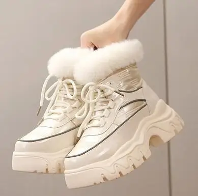 

Women's Boots 2022 New Fashion Winter Boots Women's Shoes Fashion Lace Up Platform Shoes Women's Waterproof Snow Boots