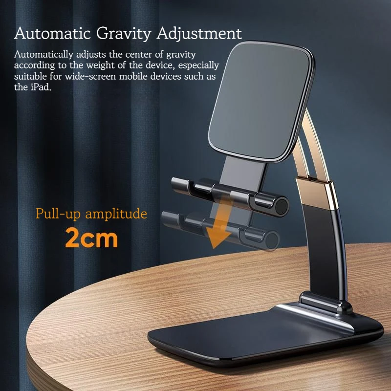 

Creative lazy desktop bedside phone holder portable multifunctional folding telescopic live aluminum alloy phone holder