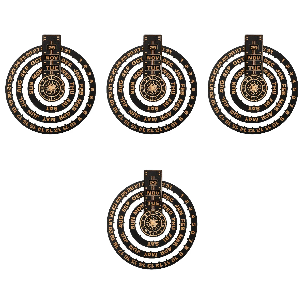 

4pcs Wooden Perpetual Calendar Craft Vintage Wooden Wall Mounted Calendar Wall Hanging Ornament