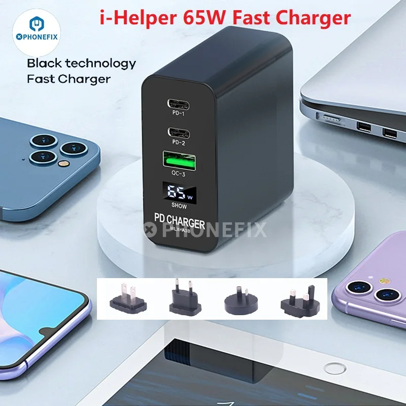 i-Helper 65 Вт GaN Настенное зарядное устройство для настольной лампы Power Bank
