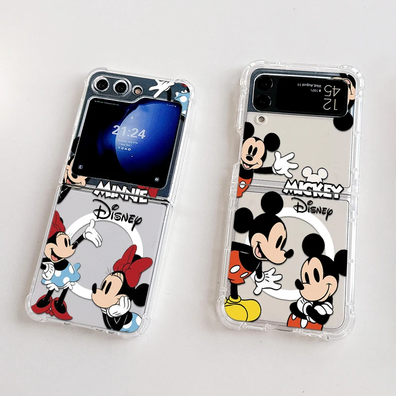 Милый забавный магнитный чехол для телефона с Микки и Минни Magsafe Samsung Galaxy Z Flip 3 4 5 6