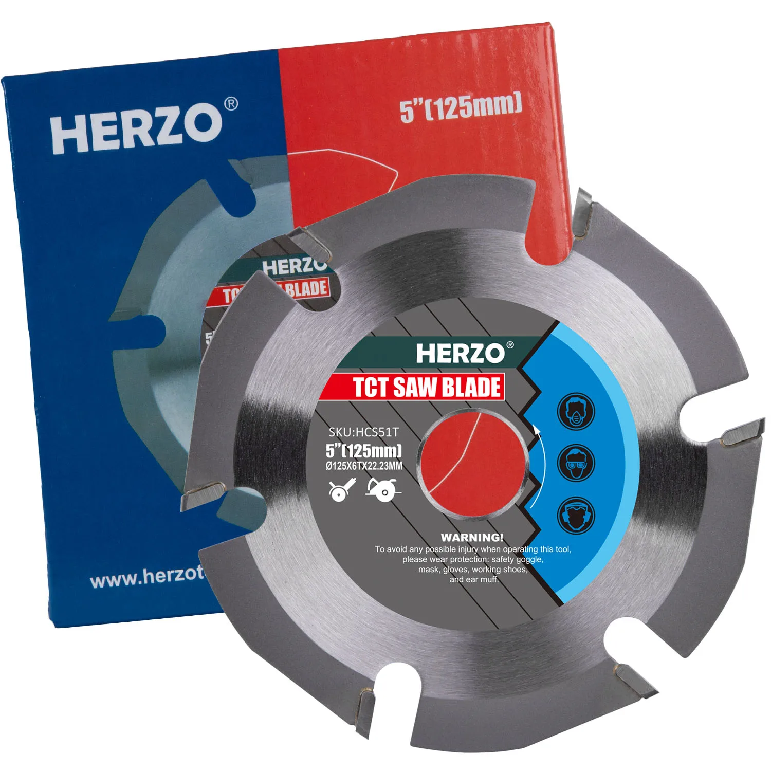 HERZO 125mm 6 Teeth Wood Cutting Disc Woodworking Tools Angle Grinder Saw Carbide Tipped Cutting Blade For Metal HCS5.1T enlarge