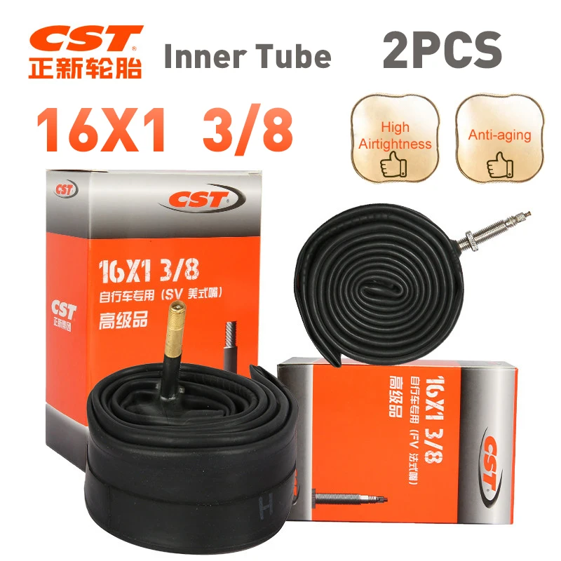 

2pcs Bicycle Inner Tubes 16 inch 1-3/8 349 High Airtightness BMX Folding Rubber Tube for MTB Inner Tube Camera E-bike Tires