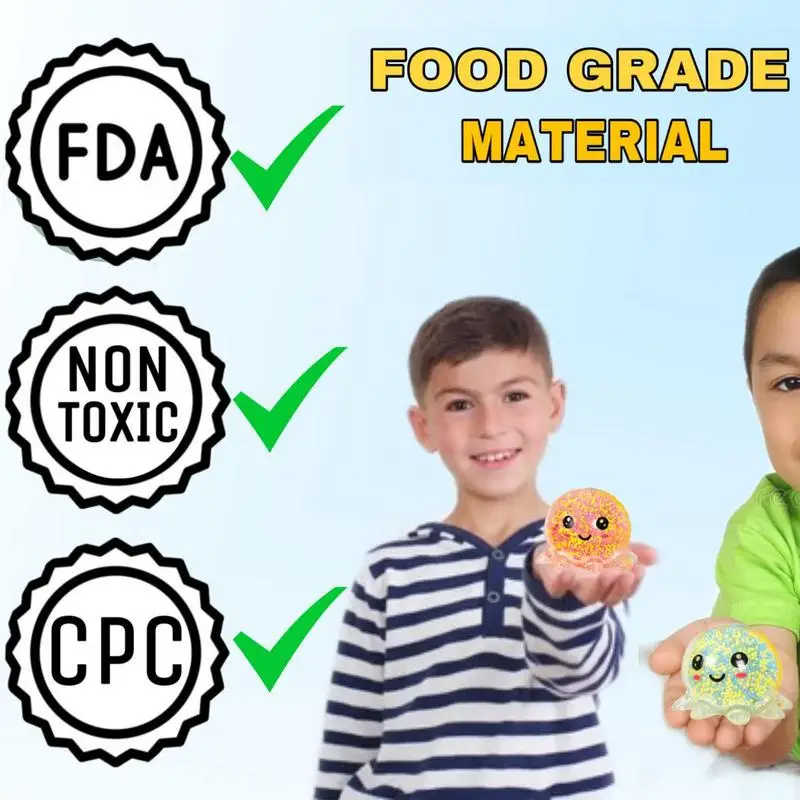 Светящийся мерцающий кальмар игрушечный шарик-осьминог виноградный шарик