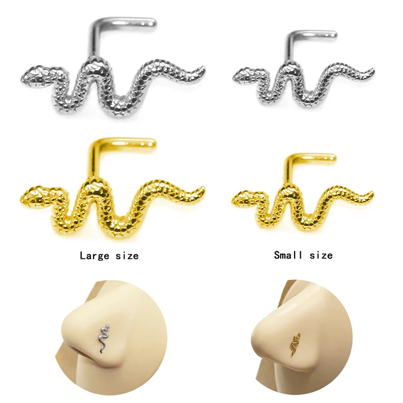 

1 шт., L-образное кольцо для пирсинга носа