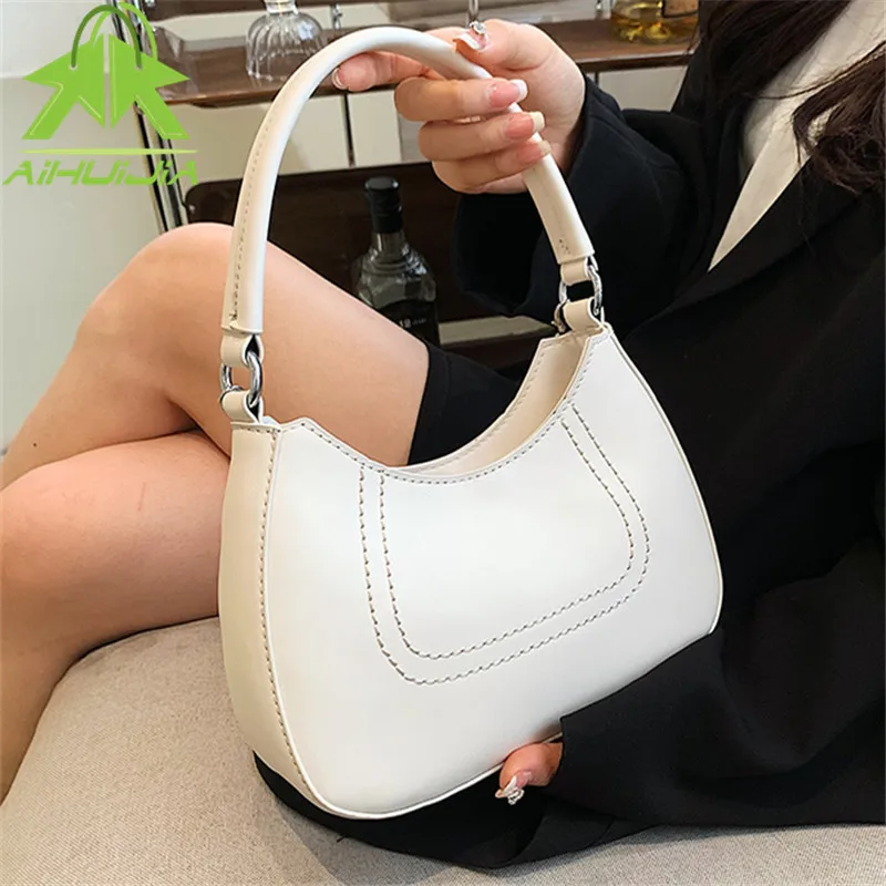 

Luxury Solid Color Purses and Handbags Designer Pu Leather Shoulder Crossbody Bags for Women Fashion Underarm Bags Sac A Main