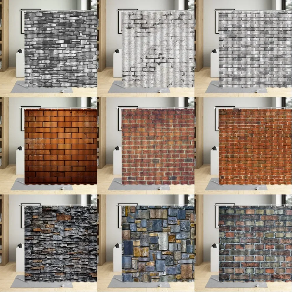 Водонепроницаемая занавеска для ванной с 12 крючками