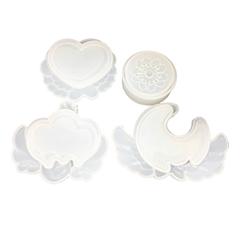 

4PCS Resin Molds DIY Silicone Crystal Dropper For Flowers Preservation Kit, For Beginner Resin