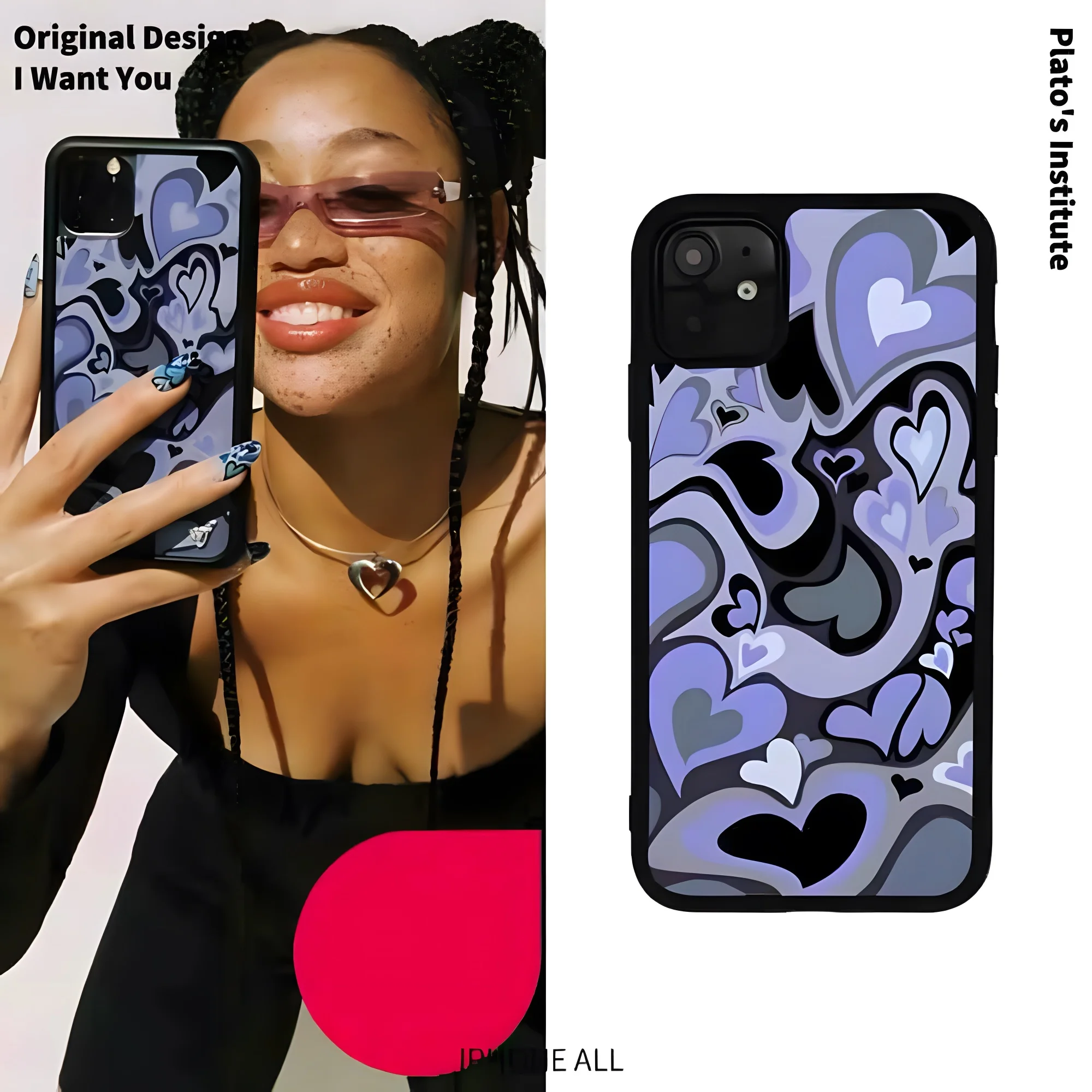 

Deformed love Love Silicone PC+TPU phone case for iphone 13 6S 7 8 Plus X Xs Max for Apple phone XR 11 12 MINI Pro hard fundas
