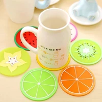 6pcs cup coaster silicone cup pad slip insulation pad fruit shape cup mat hot drink holder mug stand non slip coaster kitchen