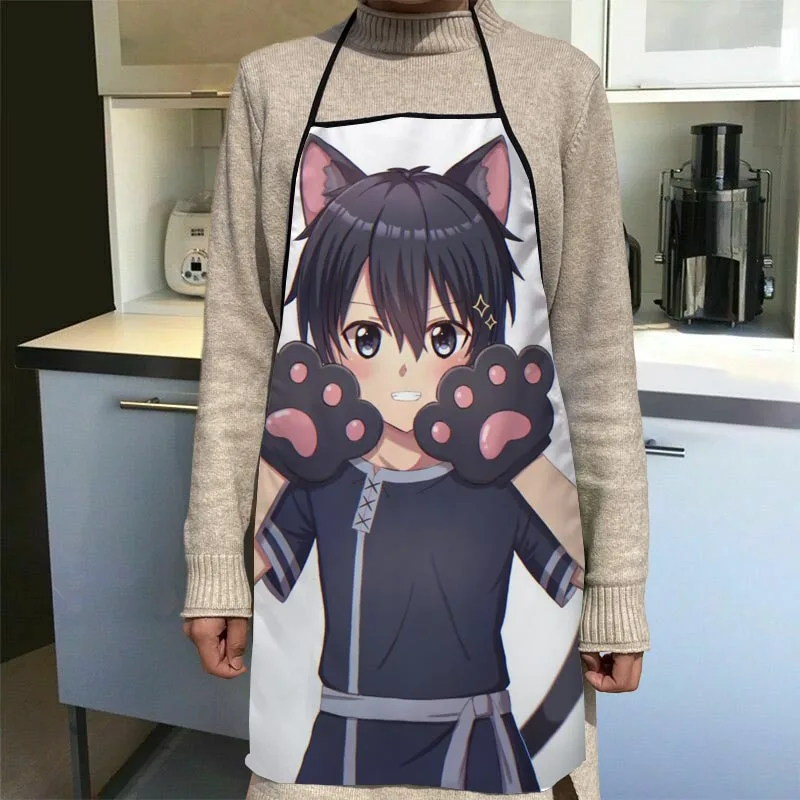 

Kirigaya Kazuto Sword Art Online Kitchen Aprons For Women Oxford Fabric Cleaning Pinafore Home Cooking Accessories Apron 0704