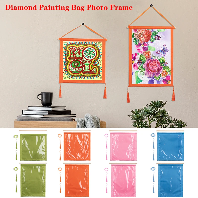 

New DIY Diamond Painting Hanging Fabric Soft Photo Frame Home Poster Scrolls Painting Picture Pendant Ornament Wall Decoration