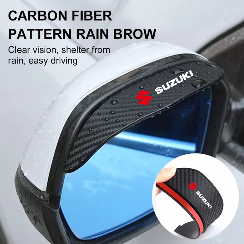 

2pcs car Rear view Mirror sticker rain eyebrow weatherstrip For Suzuki jimny SWIFT VITARA SX4 car styling Auto Accessories stic