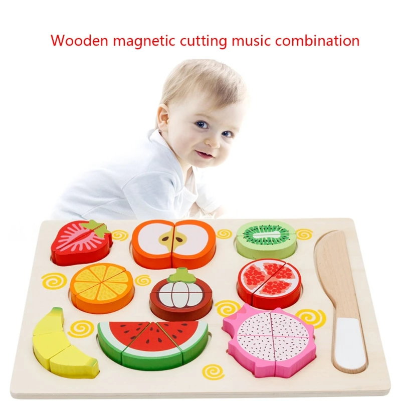 

Magnetic Kitchen Toy Pretend Playsets Model Vegetable Food Early Learning Cutting Toy for Toddler Pretend & Role-Play