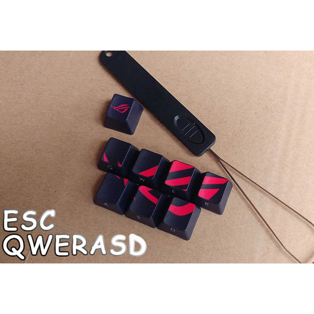 8pcs ROG Sublimation OEM ESC QWERASD PBT Keycaps For Cherry Mx Switch Mechanical Keyboard DIY Decoration With Key Puller - купить по