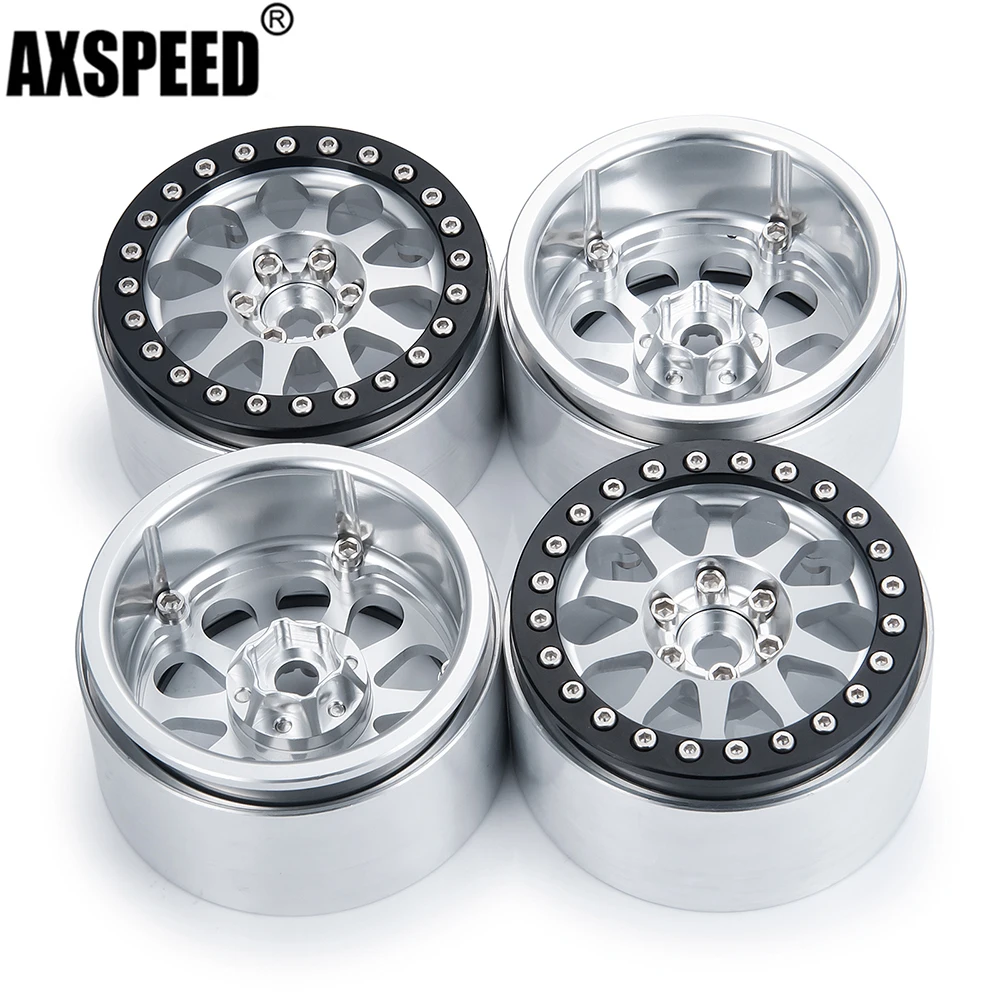 

AXSPEED 4Pcs 1/10 RC Crawler 35mm Aluminum 2.2 Beadlock Wheel Rims for Axial SCX10 90046 RR10 Wraith 90048 90018 TRX4 TRX-6 D90