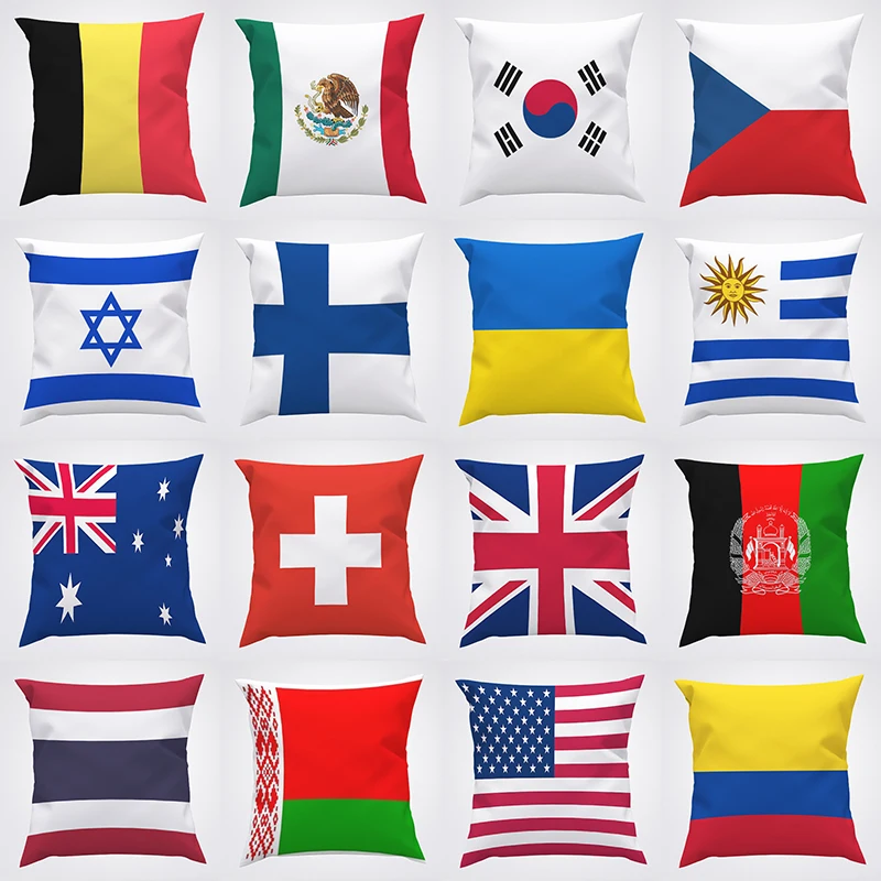 

Flag Pillow Cases Decorative Pillows Covers Pillowcase 40x40 Cushion Cover 45x45 Pillowcases 50x50 Cushions Home Decor Sofa Body