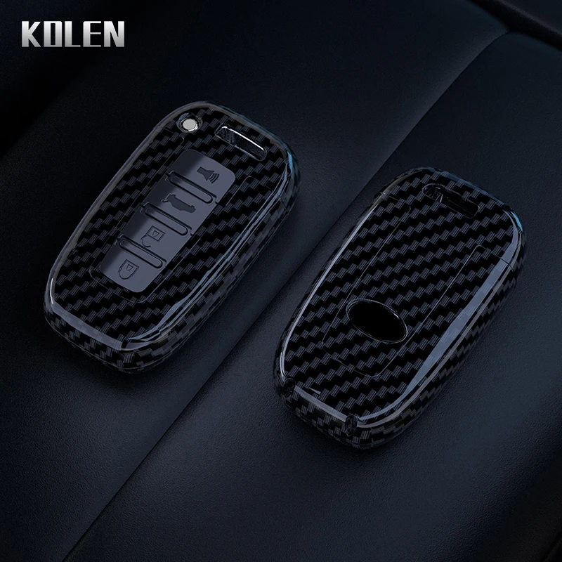 Чехол для автомобильного ключа из АБС-углеволокна KIA Forte Sportage K2 K5 Sorento Optima Hyundai Genesis