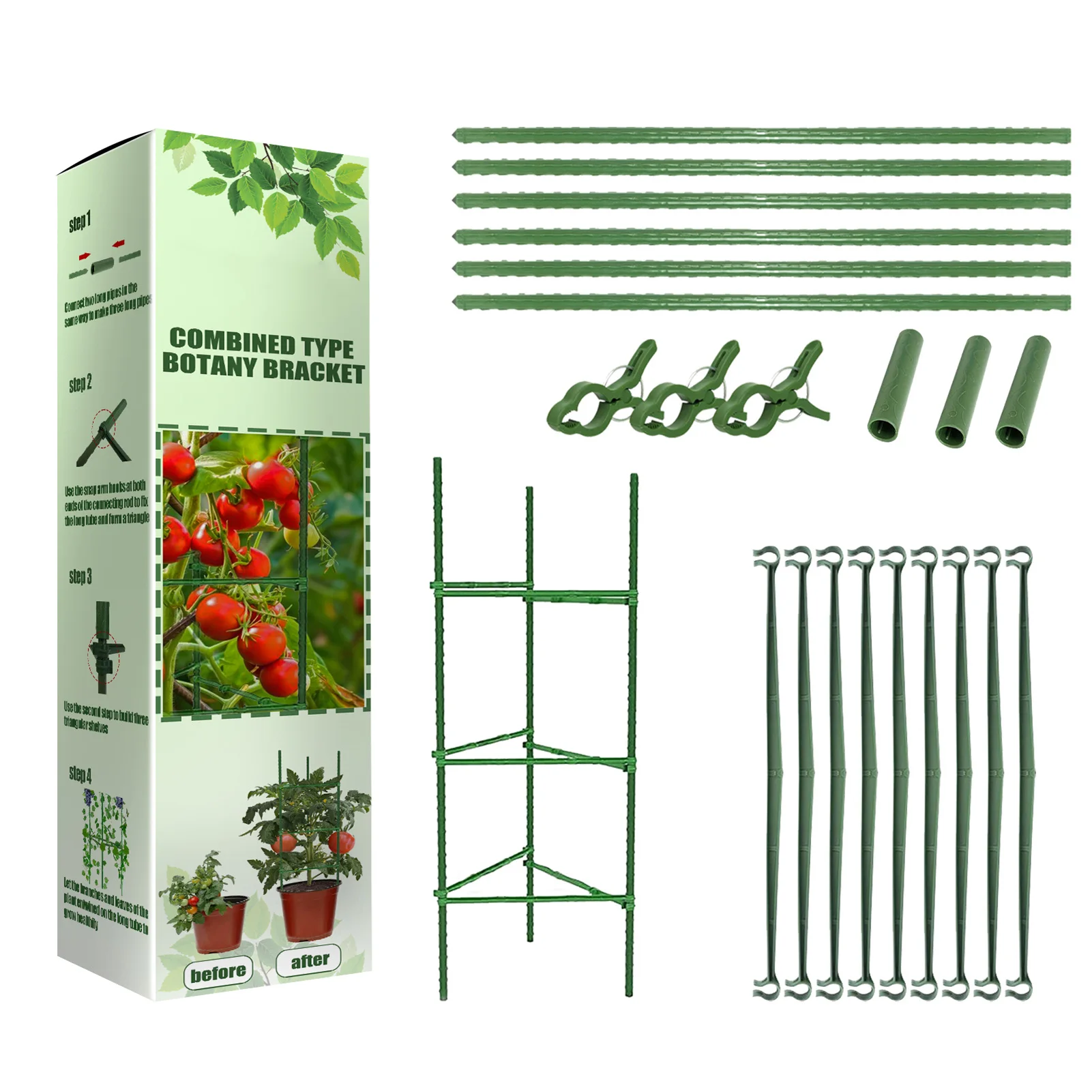 

Садовая клетка для поддержки растений, треугольная поддержка томатной клетки, прочная зеленая садовая решетка для сада, вертикальная садов...