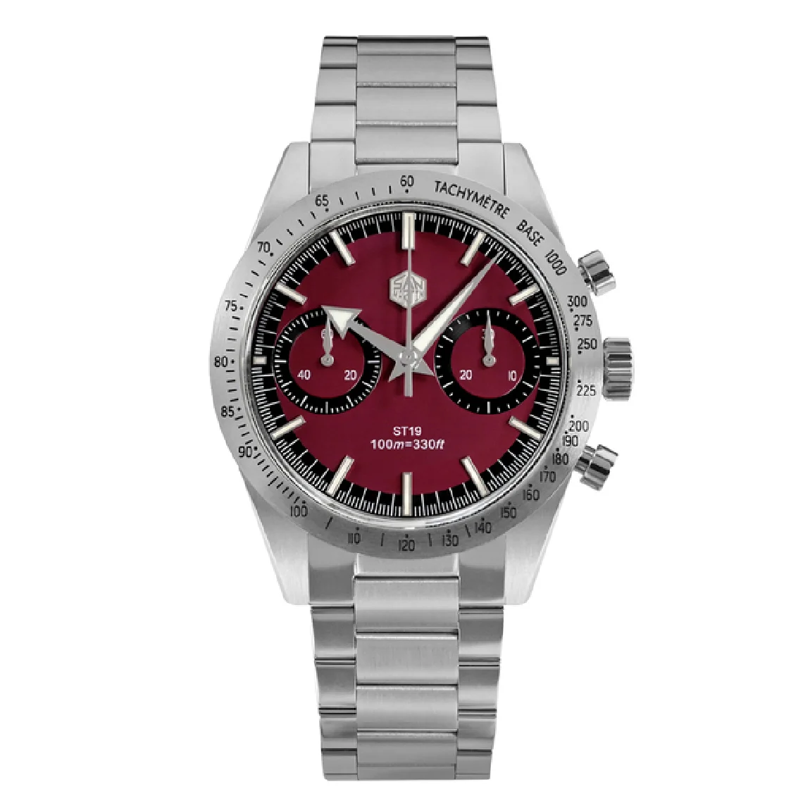 

San Martin Men Chronograph Watches Luxury Panda Manual Wind Mechanical Wristwatch Sapphire 10ATM Waterproof BGW9 Luminous ST1901