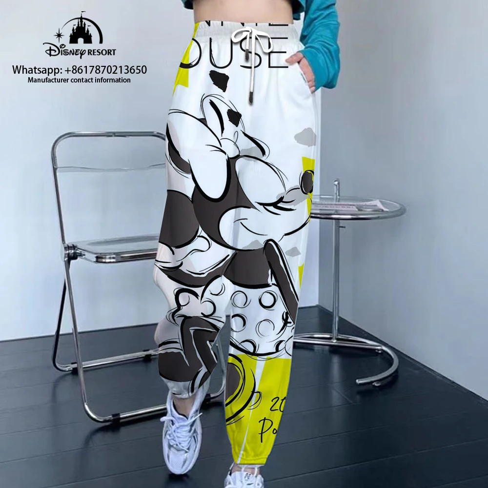 Женские брюки уличные штаны для бега женские спортивные с узором Минни удобные