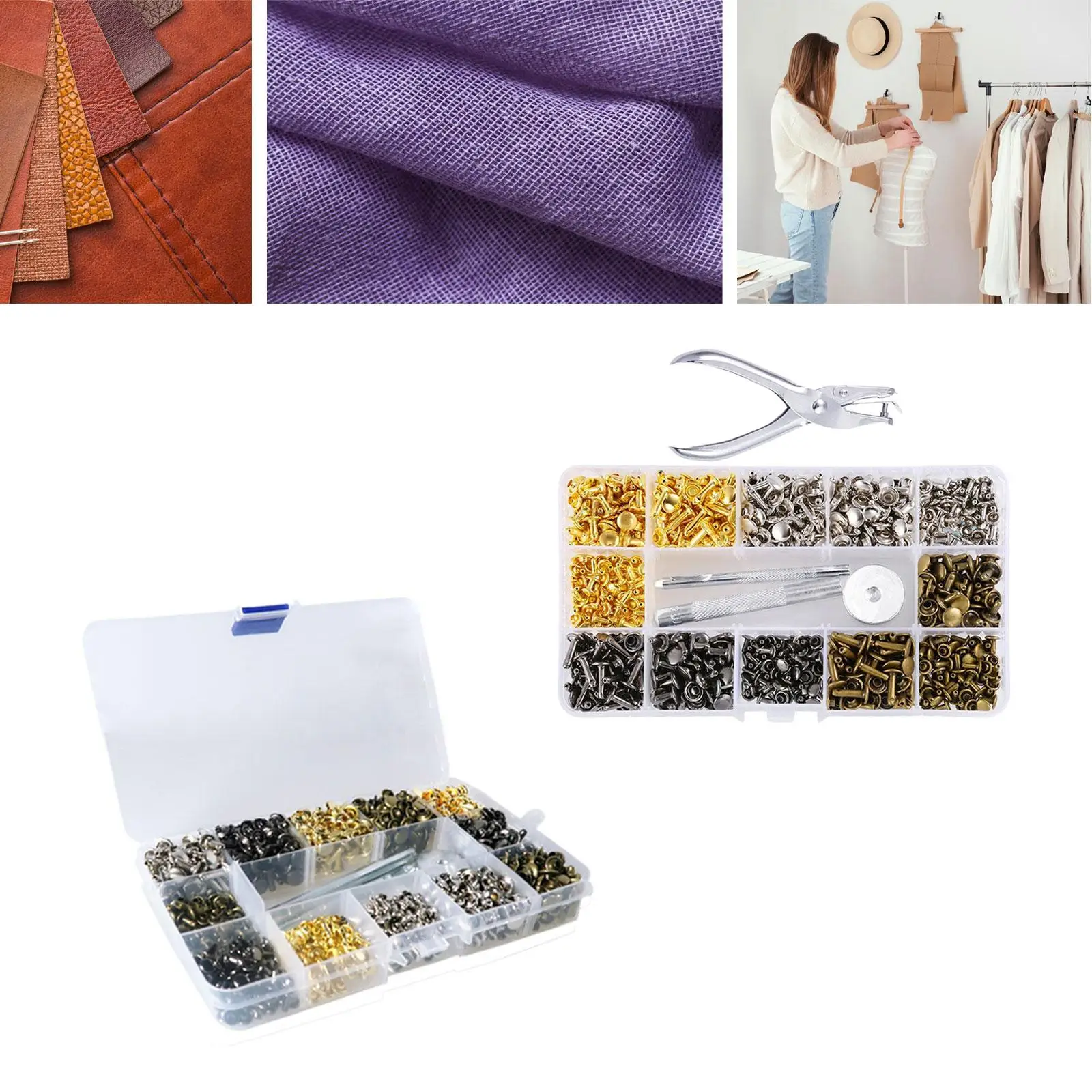 Полный Набор Металлических Люверсов С Перфоратором Для Кожаных Сумок