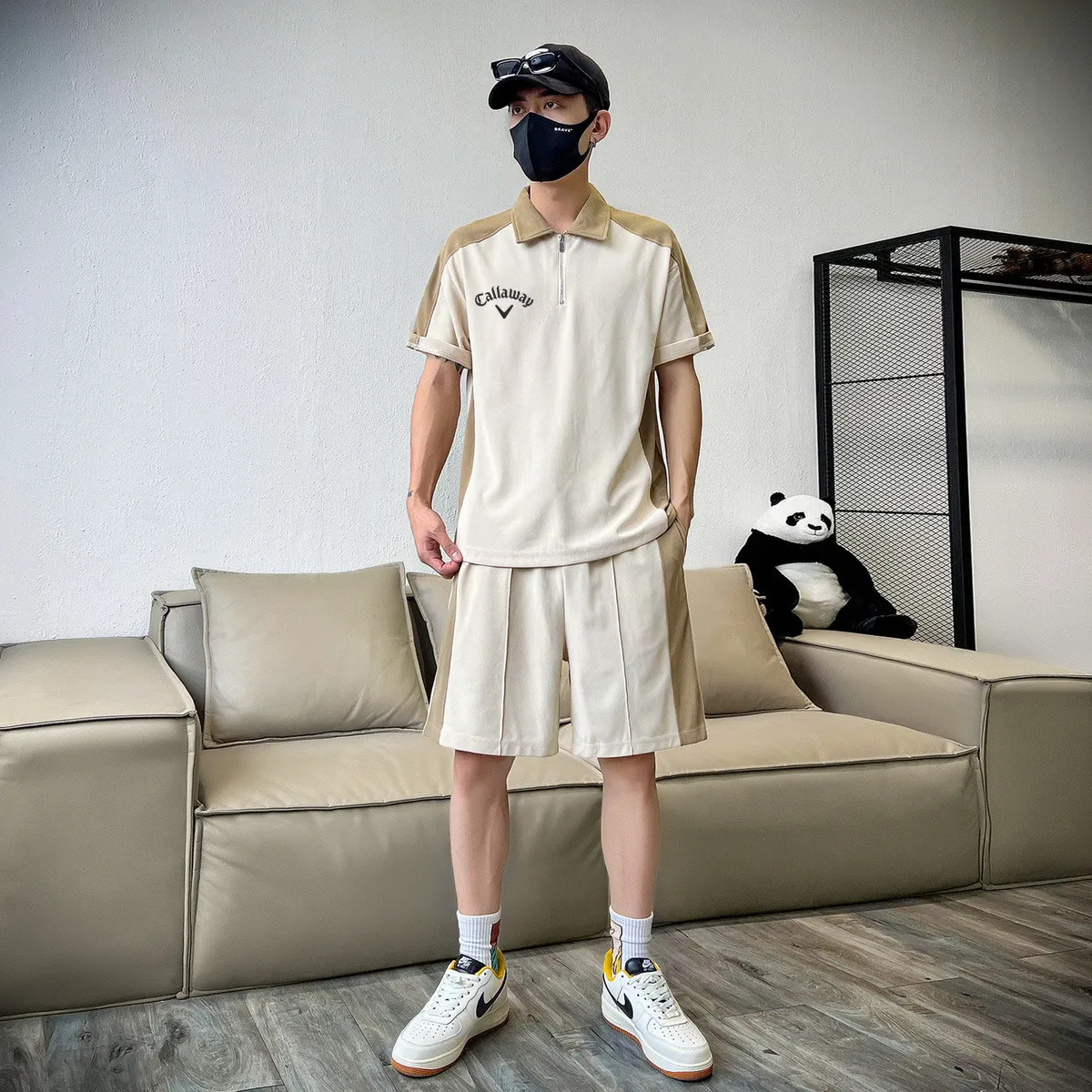 

Костюм для гольфа мужской из двух предметов, футболка с коротким рукавом