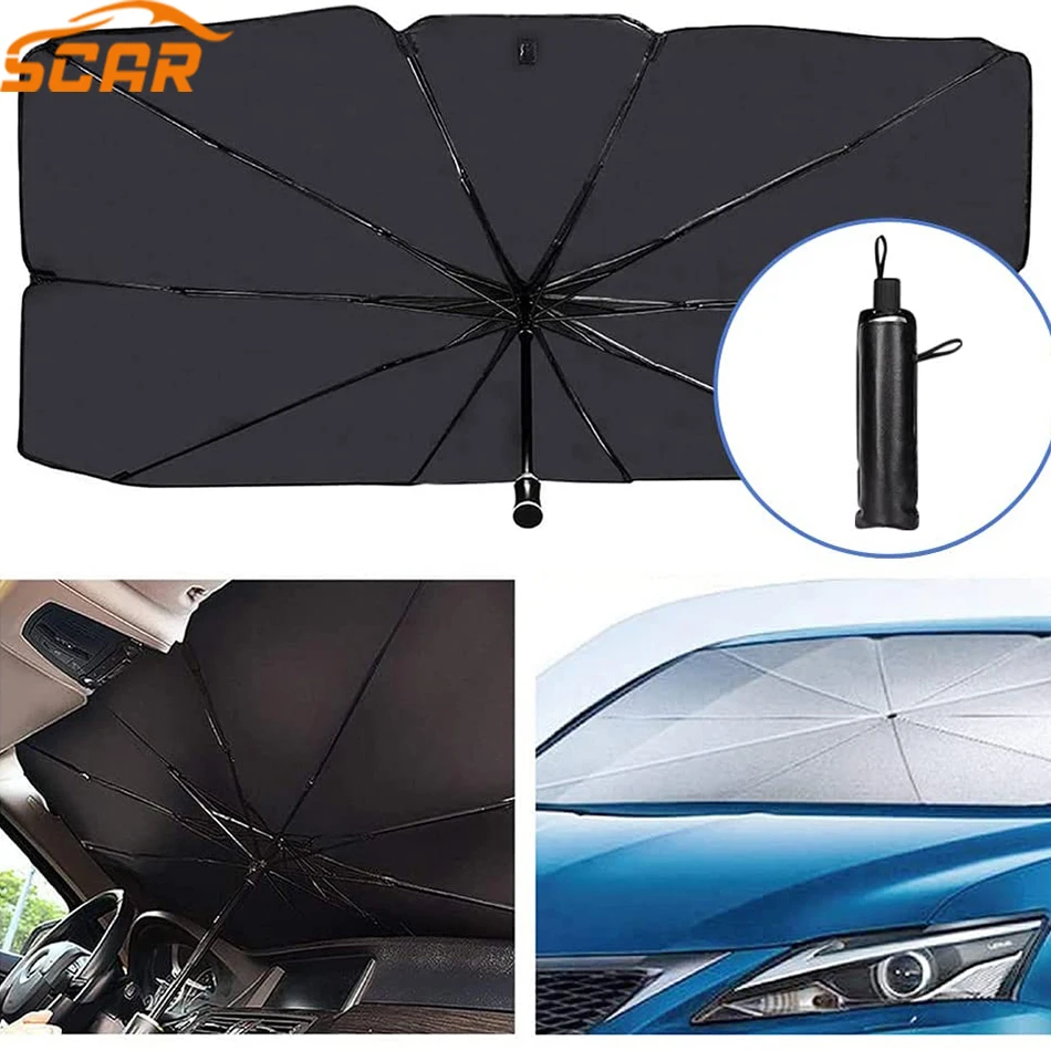 Car Sun Umbrella  Shade Protector Foldable Shade Cover UV Protection Heat Insulation Cloth Interior Windshield Protection