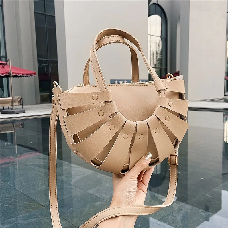 

Hollow Women's Bag 2022 New Solid Color Messenger Bag Leather Shoulder Bag Purses and Handbags Lipstick Bag Satchels Bolsos