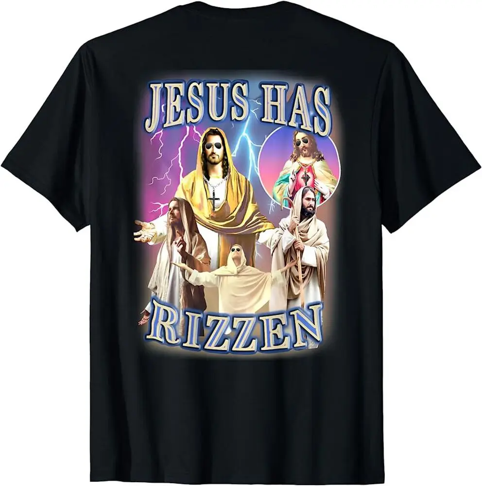 

Jesus Has Rizzen T-Shirt (On Back)