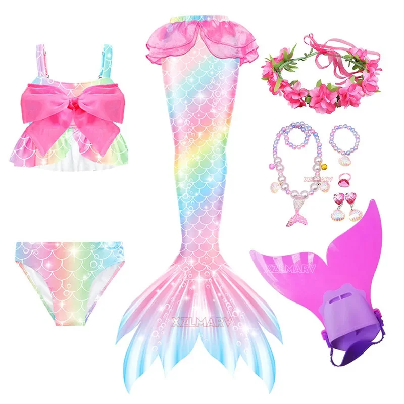 Детский костюм Русалочки с моноластами для девочек купальный косплея и