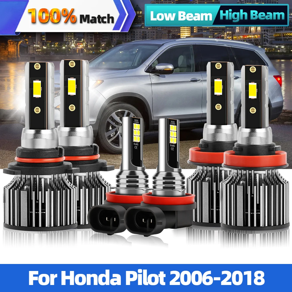 

H11 20000LM Led Car Headlights Canbus 120W Lamp 9005 HB3 LED Bulb Turbo Lamp 6000K White 12V 24V For Honda Pilot 2006-2018