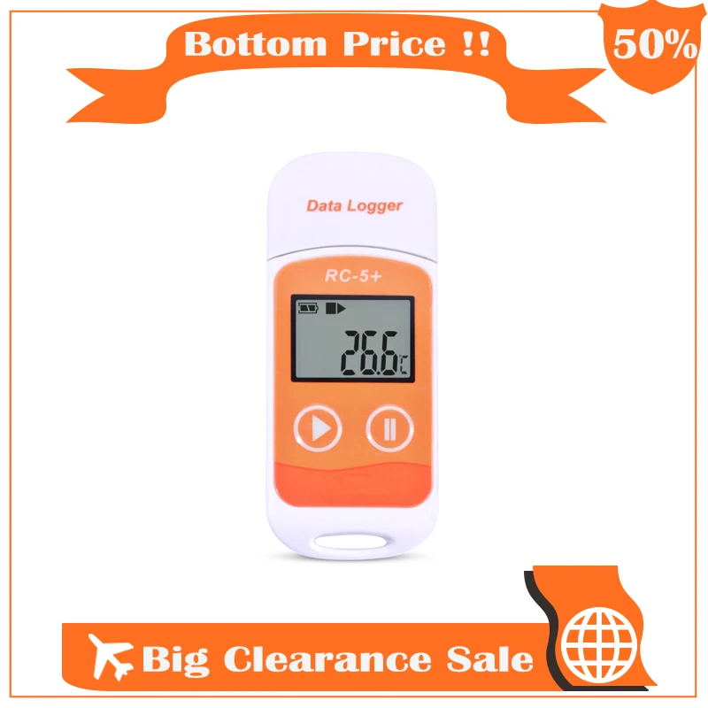 

RC-5+ PDF USB Temperature Data Logger 32000 Points Upgrade for Refrigeration, Cold Chain Transport,