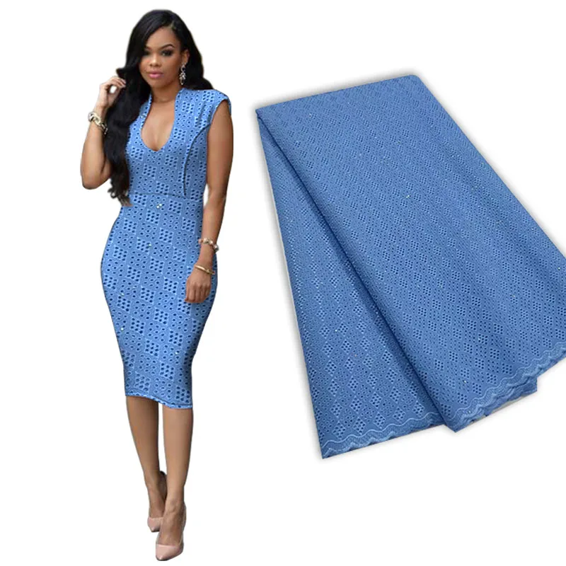 

Selling African Swiss Lace Fabric Nigerian Exquisite ​100% Cotton Abrasion-Resistant Cloth For Party Dress XYTE10120 B