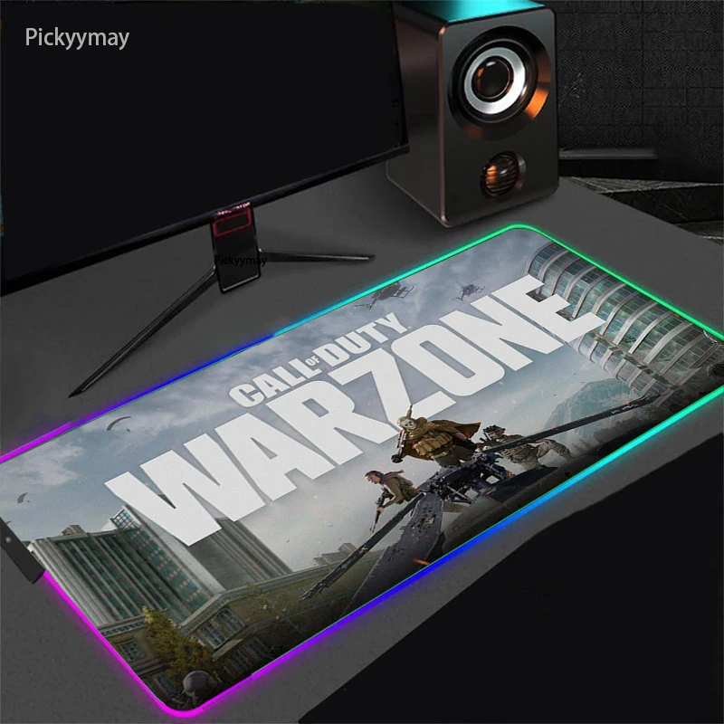 

RGB Gaming Mouse Pad Mousepad Large Mause Pads Warzone Gaming Carpet Mouse Mat Gamer LED Backlight Deskmat Pc Gamer Accessories
