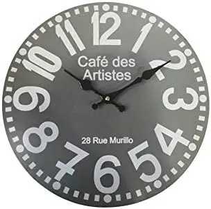 

Reloj De Pared Blanco, Relojes De Pared Vintage, Madera MDF, Analógico, para Cocina Sala De Estar - Medidas Ø 33.8 x Fon 4 cm