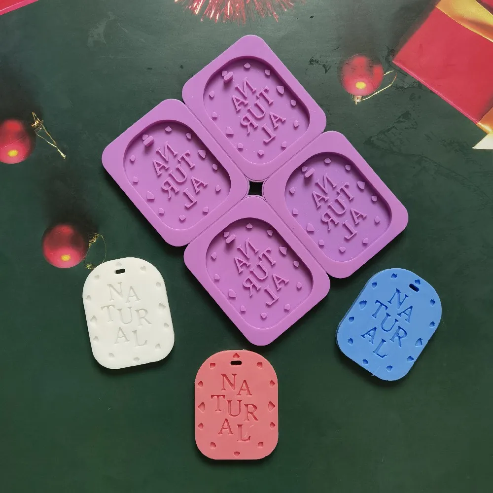 

4 Cavity Soap Mold Silicone Forms Making Handmade Letter Square Aromatherapy Wax Plaster Epoxy Soap Silicone DIY Molds Supply