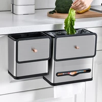 rectangular small trash can nordic luxury kitchen hanging trash can stainless steel cubo de basura kitchen accessories eb5ljt